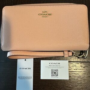 Coach wristlet long zip around wallet